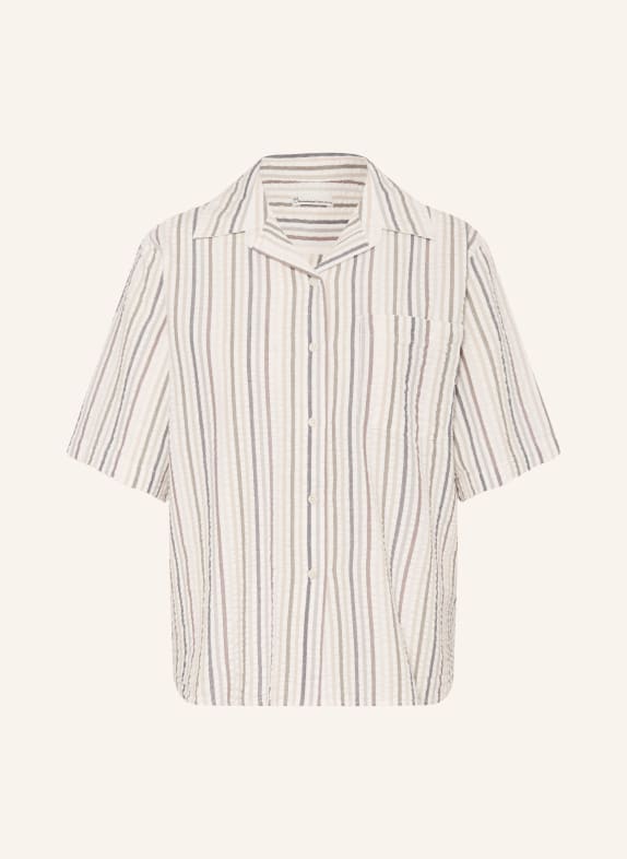 KnowledgeCotton Apparel blouse ECRU / KAKI / DONKERBLAUW