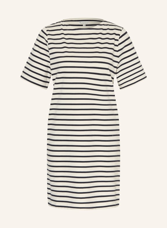 KnowledgeCotton Apparel sukienka z dżerseju ECRU / GRANATOWY