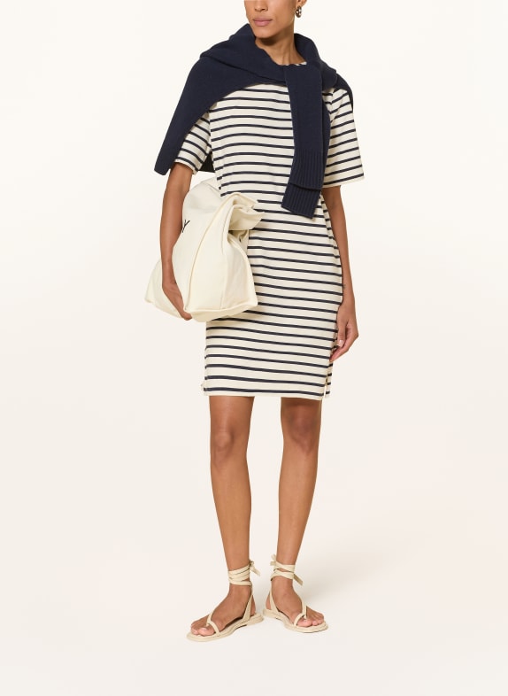 KnowledgeCotton Apparel Jerseykleid ECRU / DUNKELBLAU