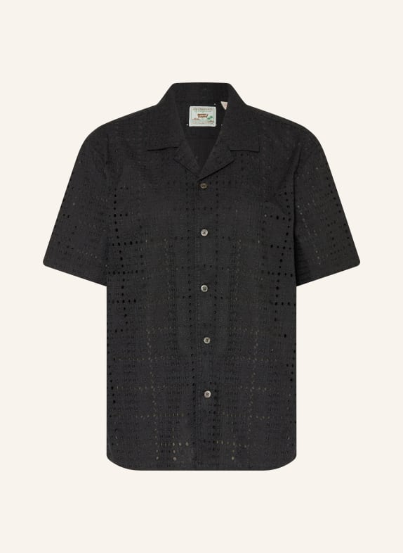 Levi's® Resorthemd SUNSET Standard Fit van opengewerkte kant ZWART