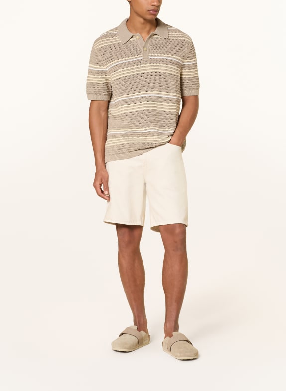 Levi's® Gebreid poloshirt LAGUNA TAUPE / LICHTGEEL / WIT