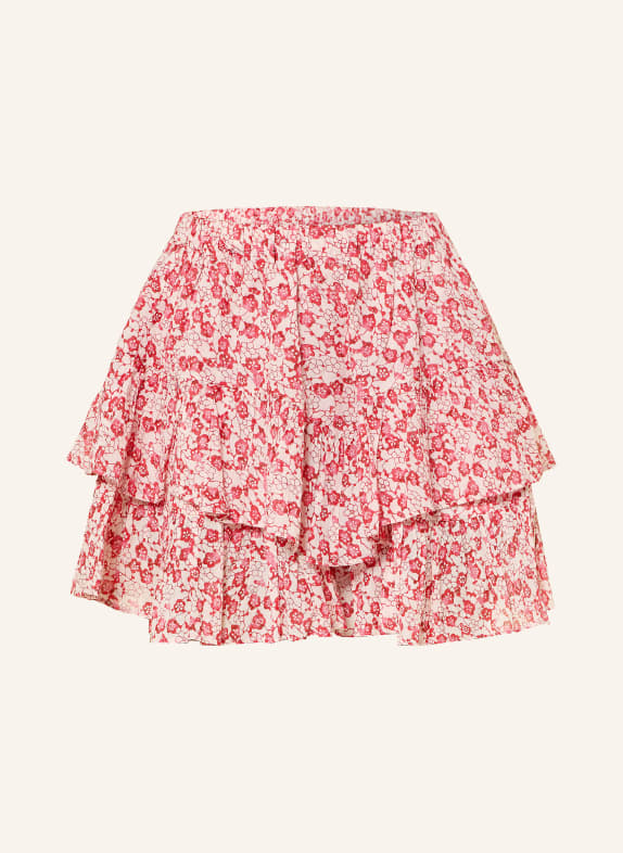 MARANT ÉTOILE JOCADIA Skirt with Ruffles RED / LIGHT PINK / LIGHT RED
