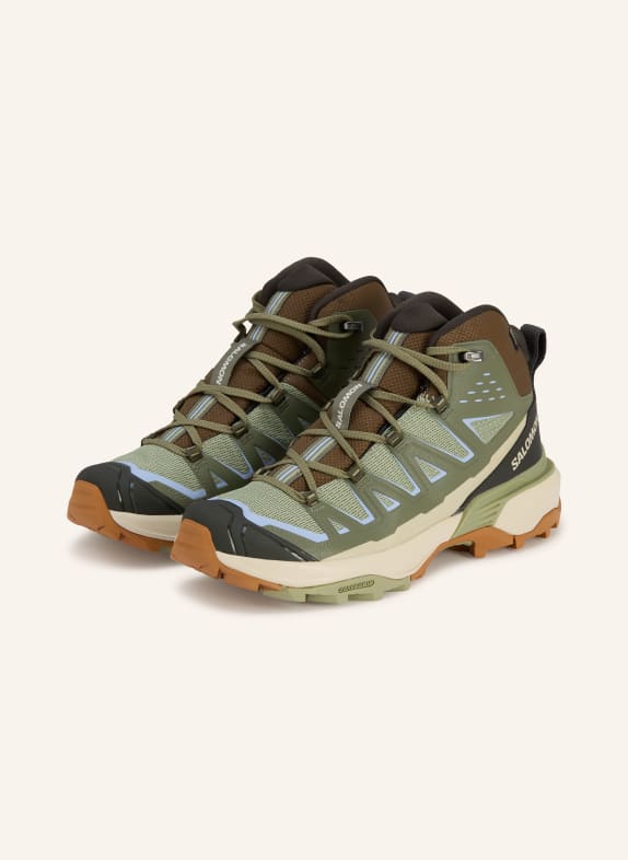 SALOMON Wanderschuhe X ULTRA 360 EDGE MID GTX DUNKELGRÜN / HELLLILA / HELLGRÜN
