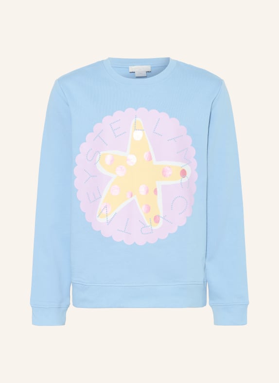 STELLA McCARTNEY KIDS sweat-shirt BLEU CLAIR / LILAS CLAIR / JAUNE CLAIR