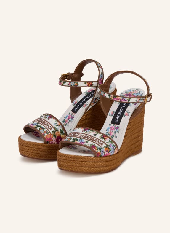 DOLCE & GABBANA Wedges BRAUN / CREME / PINK
