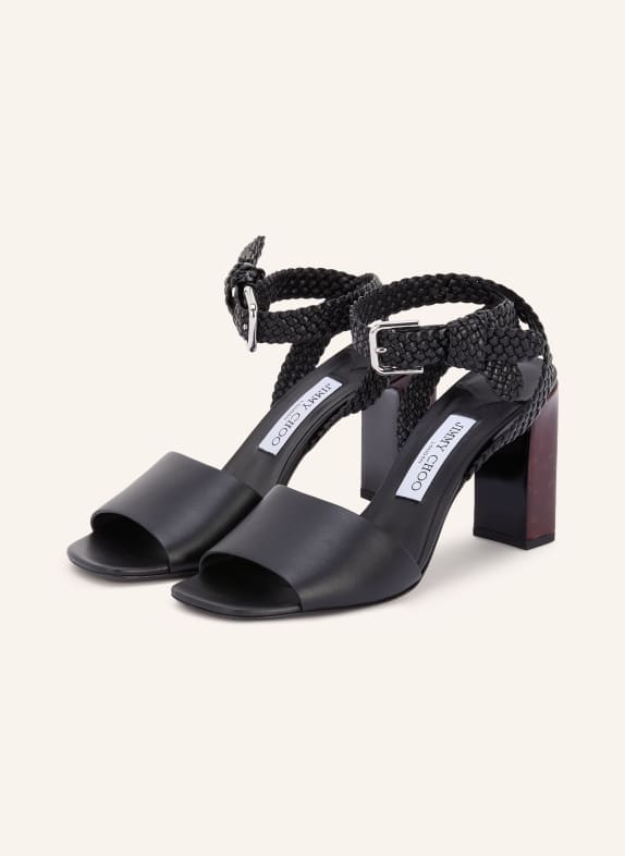 JIMMY CHOO RORI 85 sandals BLACK / DARK RED
