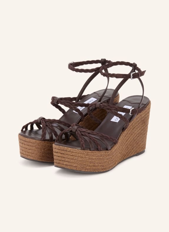 JIMMY CHOO Wedges NYRA 100 DUNKELBRAUN