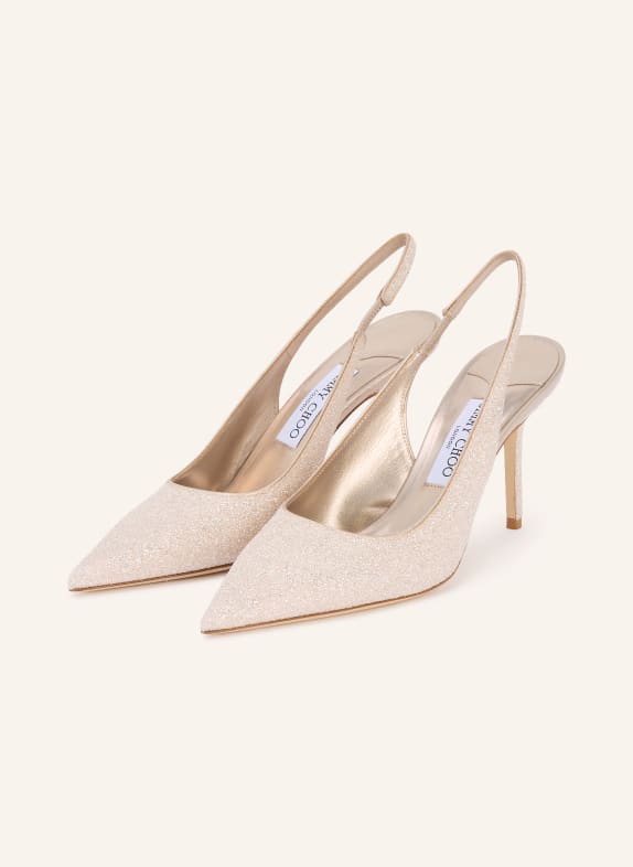 JIMMY CHOO Slingpumps LOVE CREME / GOLD