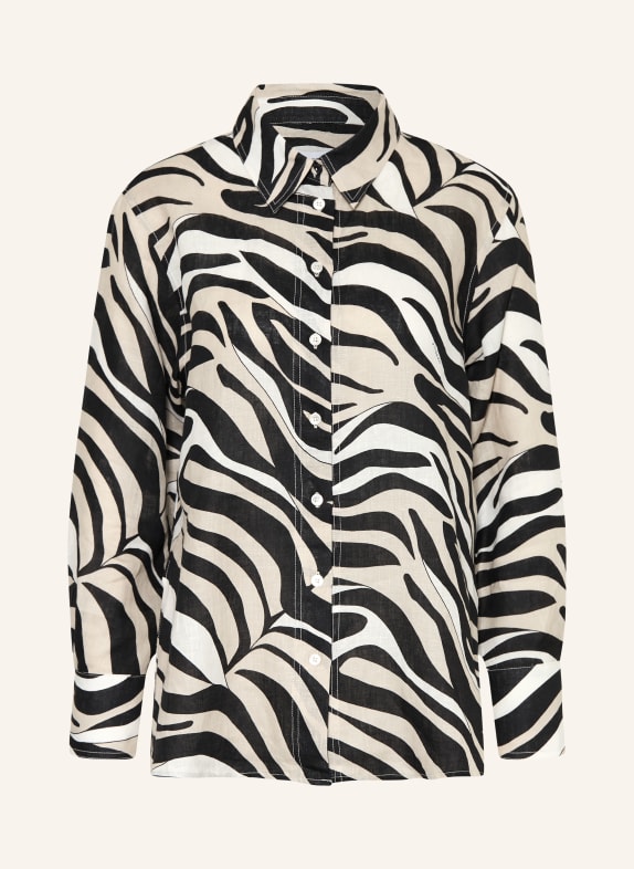 MARELLA MLSPERGOLA linen shirt BLACK / BEIGE