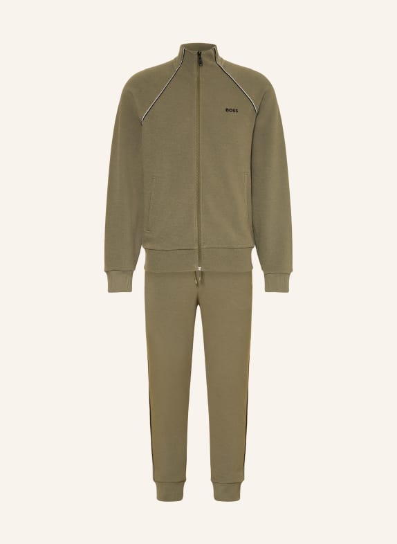 BOSS trainingspak KAKI / WIT / ZWART