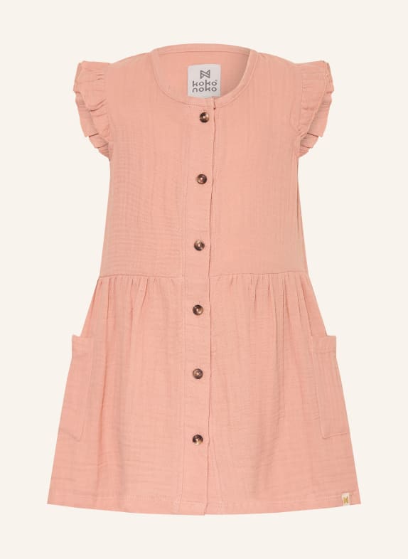 Koko Noko Musselinkleid mit Rüschen LACHS