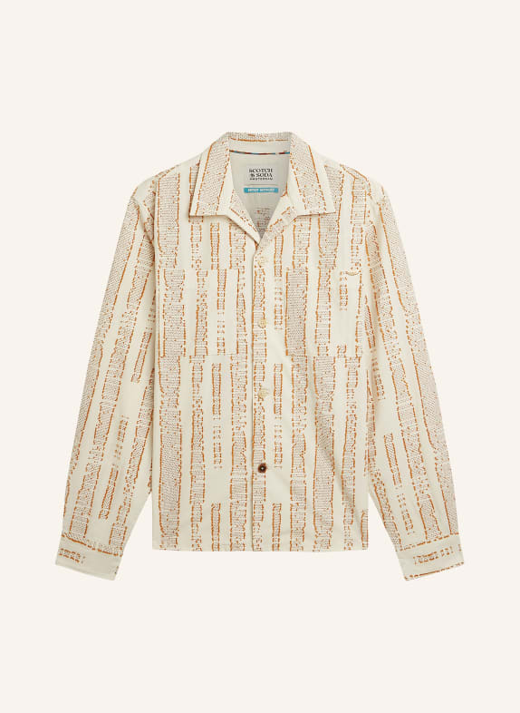 SCOTCH & SODA Chemise coupe décontractée COGNAC / BLANC