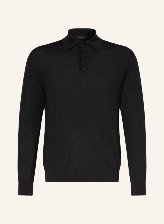 PAUL & SHARK Polo en maille Regular Fit en laine mérinos NOIR