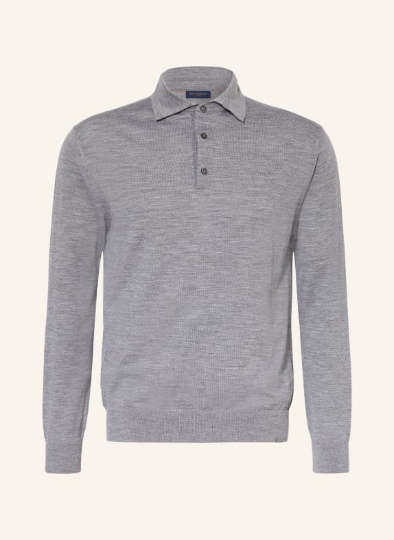 PAUL & SHARK Polo en maille Regular Fit en laine mérinos GRIS
