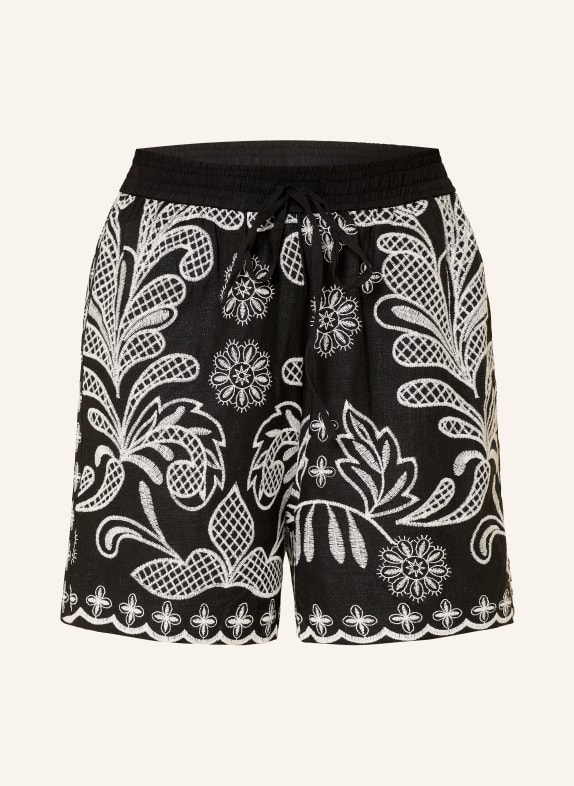 MRS & HUGS Short en lin NOIR / BLANC