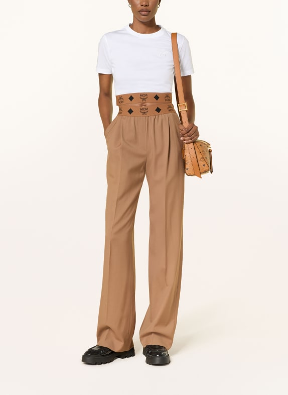 MCM Cropped-Shirt WEISS / HELLBRAUN / SCHWARZ