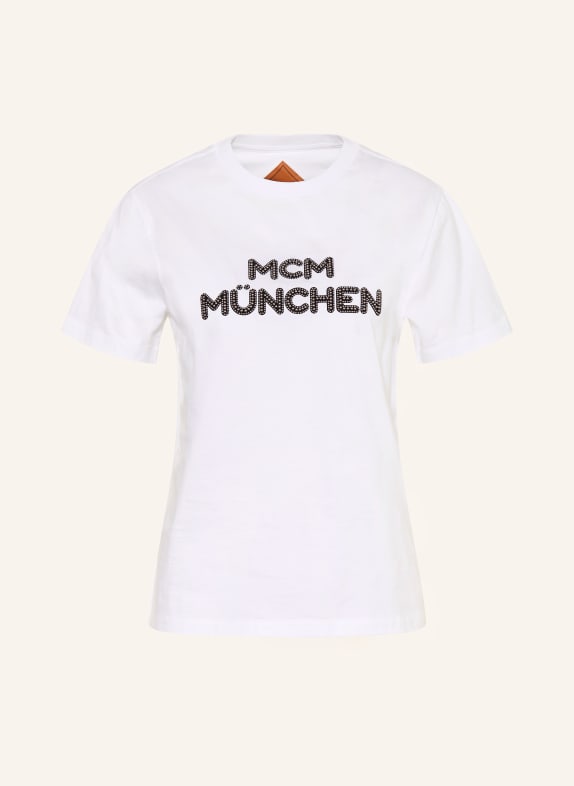 MCM T-Shirt mit Nieten WEISS / SILBER / SCHWARZ