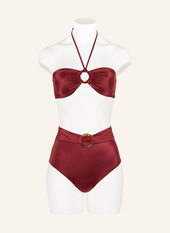TOMMY HILFIGER Bikinibroekje met hoge taille DONKERROOD
