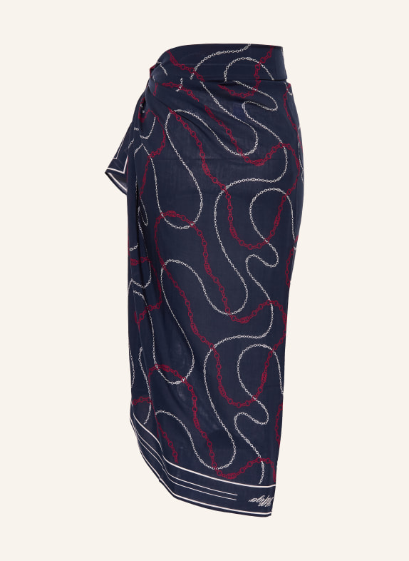 TOMMY HILFIGER Pareo DONKERBLAUW / DONKERROOD / WIT