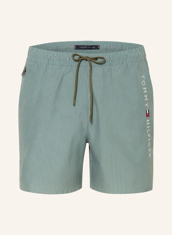 TOMMY HILFIGER swim shorts GREEN / WHITE