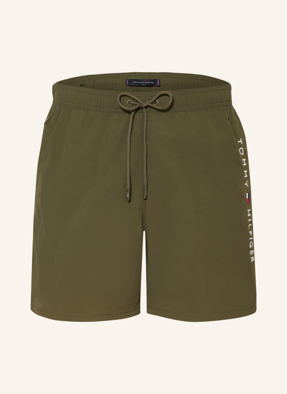 TOMMY HILFIGER swim shorts KHAKI / WHITE
