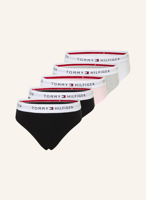 TOMMY HILFIGER 5-pack slips ZWART / ROSE CLAIR / LICHTGRIJS