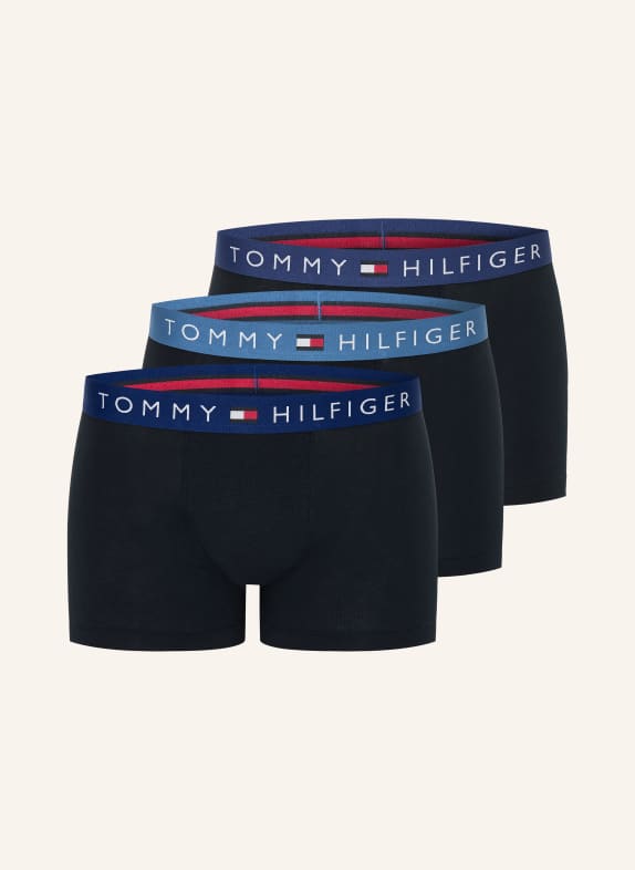 TOMMY HILFIGER Lot de 3 boxers BLEU FONCÉ / BLEU CLAIR / BLEU