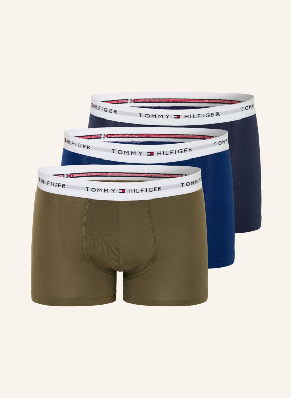 TOMMY HILFIGER Lot de 3 boxers BLEU FONCÉ / KAKI / BLEU
