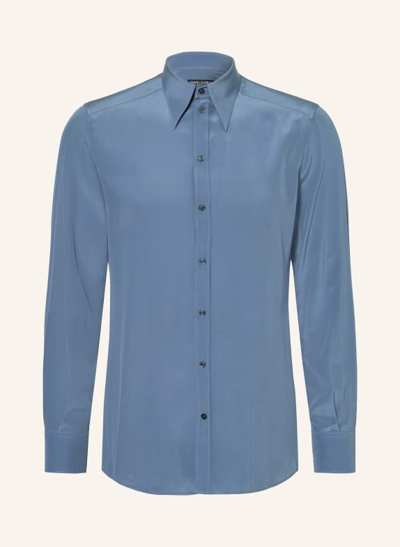 DOLCE & GABBANA Seidenhemd Slim Fit BLAU