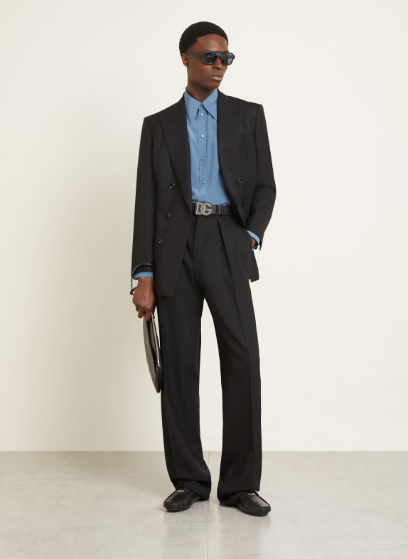 DOLCE & GABBANA Zijden overhemd Slim Fit BLAUW