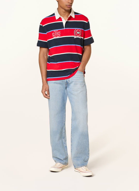 TOMMY JEANS Piqué poloshirt DONKERBLAUW / ROOD / WIT