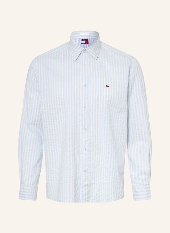 TOMMY JEANS Hemd Comfort Fit HELLBLAU / WEISS