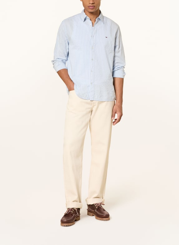 TOMMY JEANS Overhemd Comfort Fit LICHTBLAUW / WIT