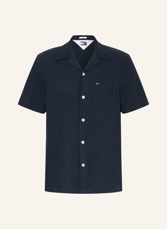 TOMMY JEANS Chemise Resort Comfort Fit en lin BLEU FONCÉ