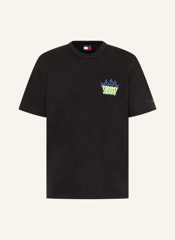 TOMMY JEANS T-shirt BLACK / YELLOW / BLUE