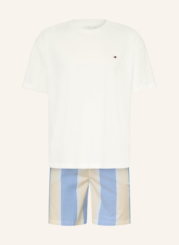 TOMMY HILFIGER Shorty-pyjama ECRU / BLAUW / WIT