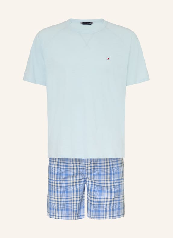 TOMMY HILFIGER Shorty-pyjama BLAUW / LICHTBLAUW / WIT