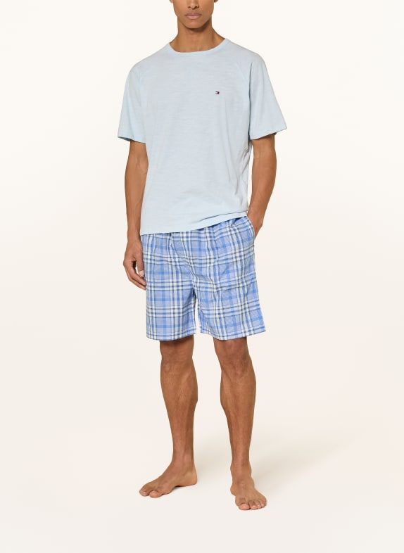 TOMMY HILFIGER Shorty-pyjamas BLÅ / LJUSBLÅ / VIT