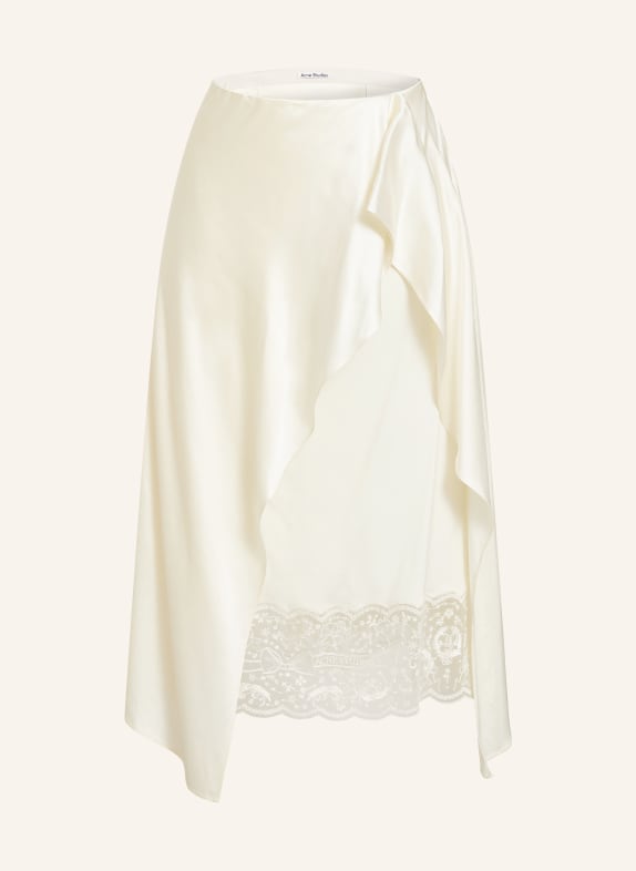 Acne Studios Satinrock mit Spitze CREME