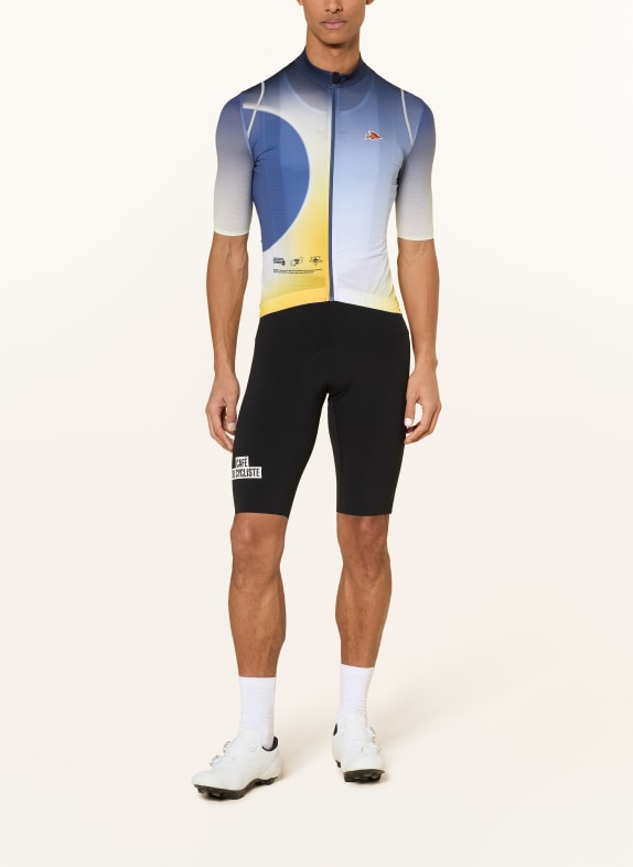 CAFÉ DU CYCLISTE Fietsshirt MONA BLAUW / GEEL / LICHTBLAUW