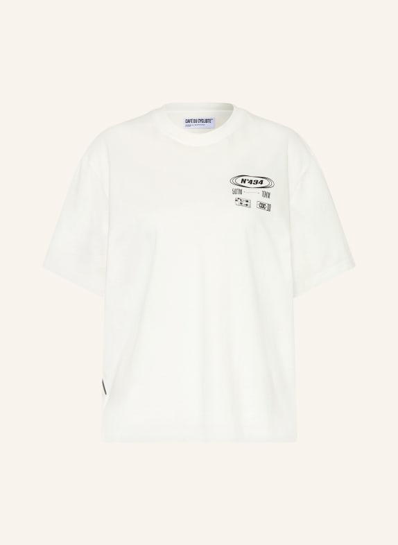 CAFÉ DU CYCLISTE T-shirt COL D'EZE WIT / LICHTBLAUW / ZWART