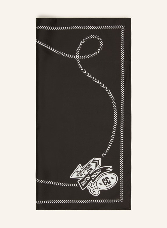 CAFÉ DU CYCLISTE zijden sjaal ZWART / WIT