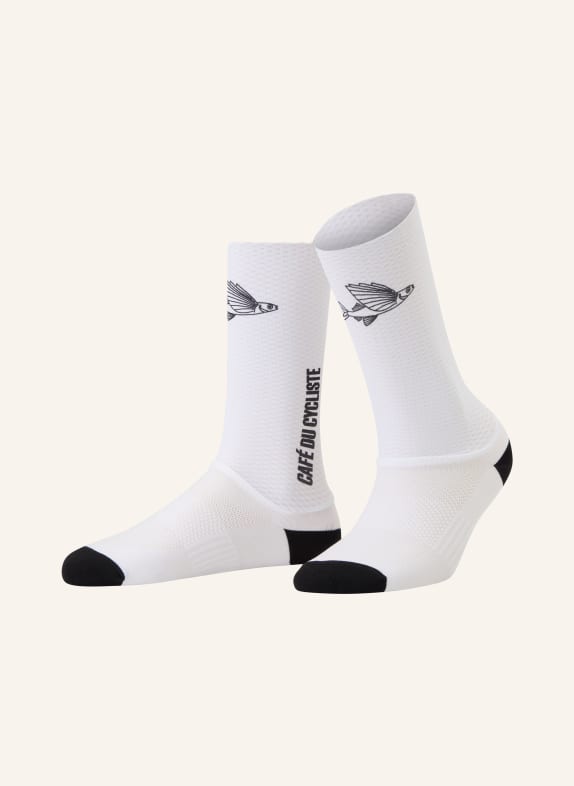 CAFÉ DU CYCLISTE AERO Cycling Socks WHITE / BLACK