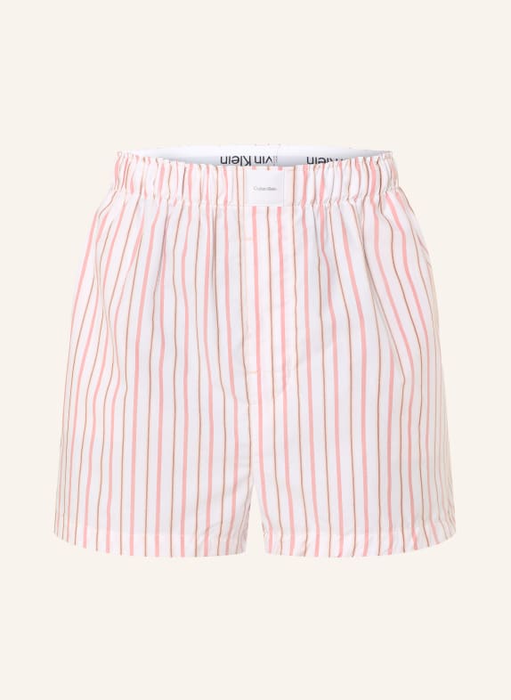 Calvin Klein slaapshort WIT / BRUIN / LICHTORANJE