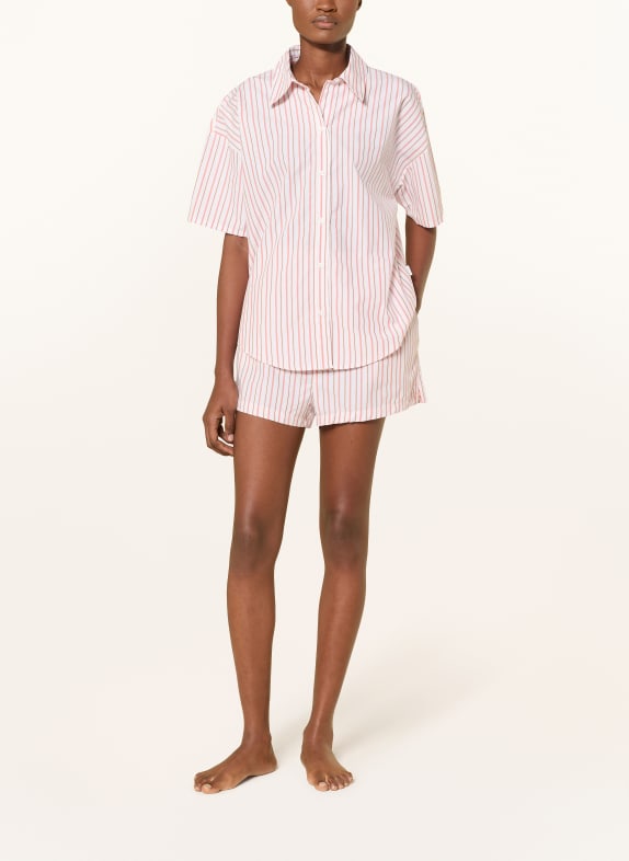 Calvin Klein slaapshort WIT / BRUIN / LICHTORANJE