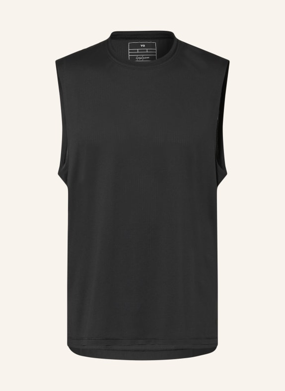 Y-3 Běžecké tričko Y-3 RUNNING ČERNÁ / BÍLÁ