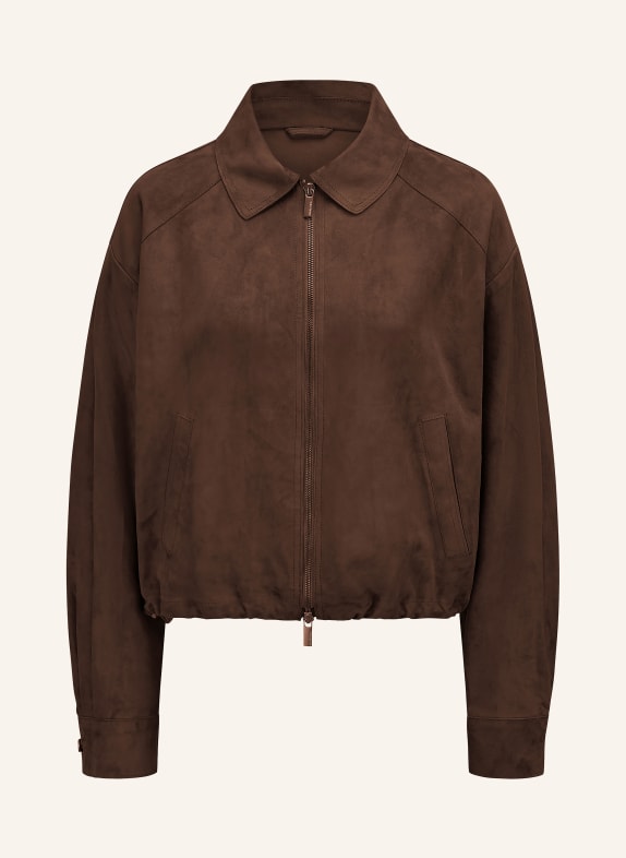 MILESTONE Skórzana kurtka MSLAYLA CIEMNOBRĄZOWY