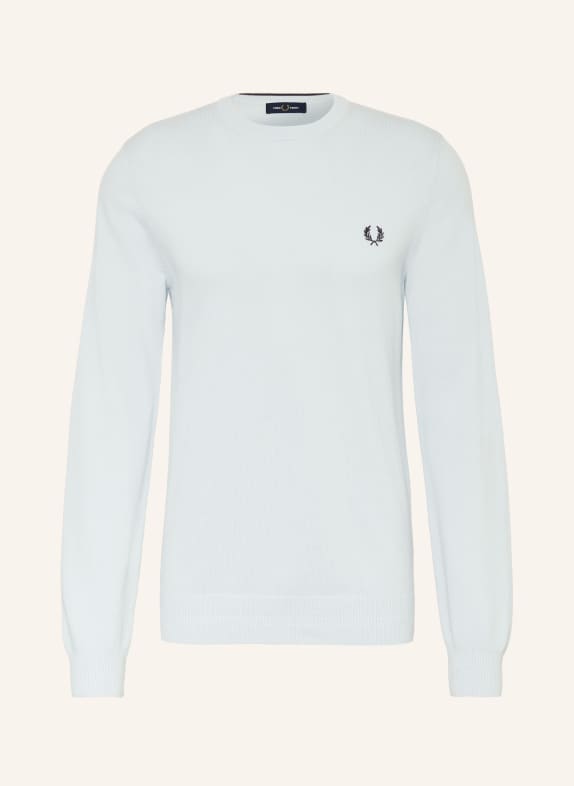 FRED PERRY Piqué-Pullover HELLBLAU