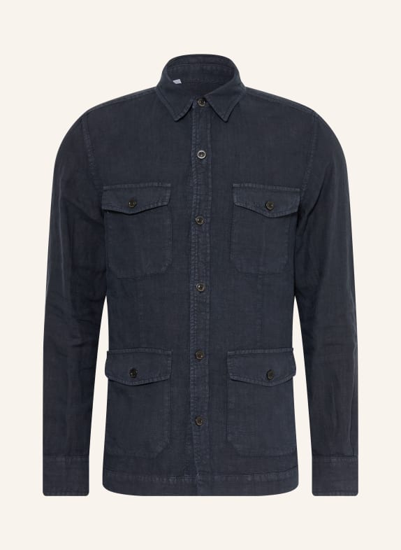 BOGLIOLI Leinen-Overjacket DUNKELBLAU