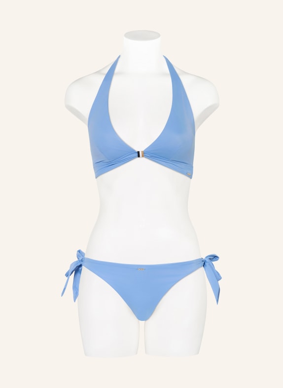 BOSS Bikini-topje met halternek BOSS CODES LICHTBLAUW / BEIGE / WIT